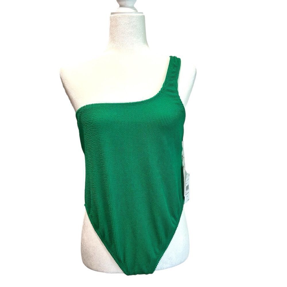 GOOD AMERICAN One Shoulder One Piece Green Swimsuit Size 2XL/3XL